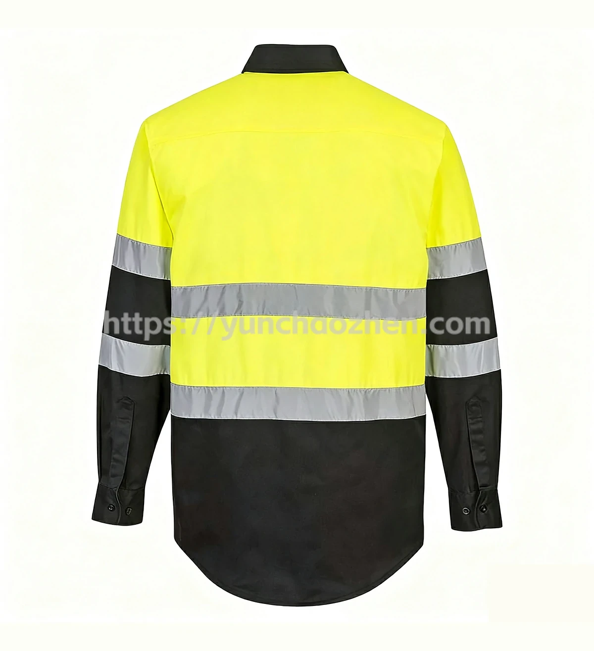 HiVis Black Bottom Long Sleeve with Button Workwear4