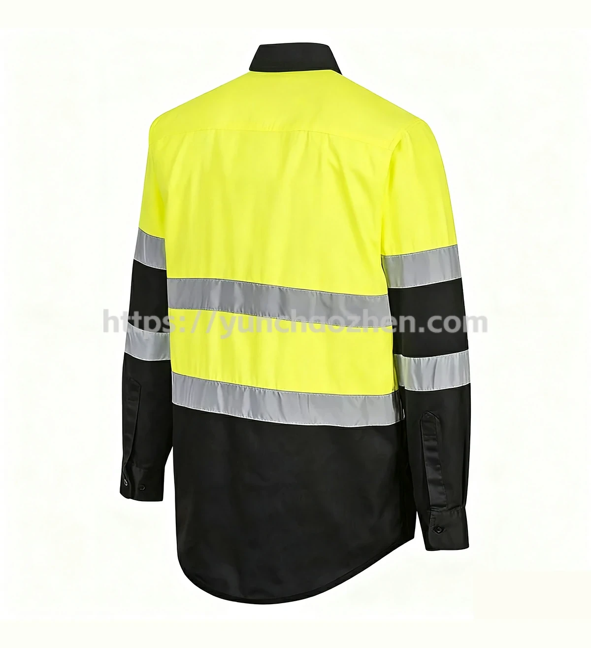 HiVis Black Bottom Long Sleeve with Button Workwear5
