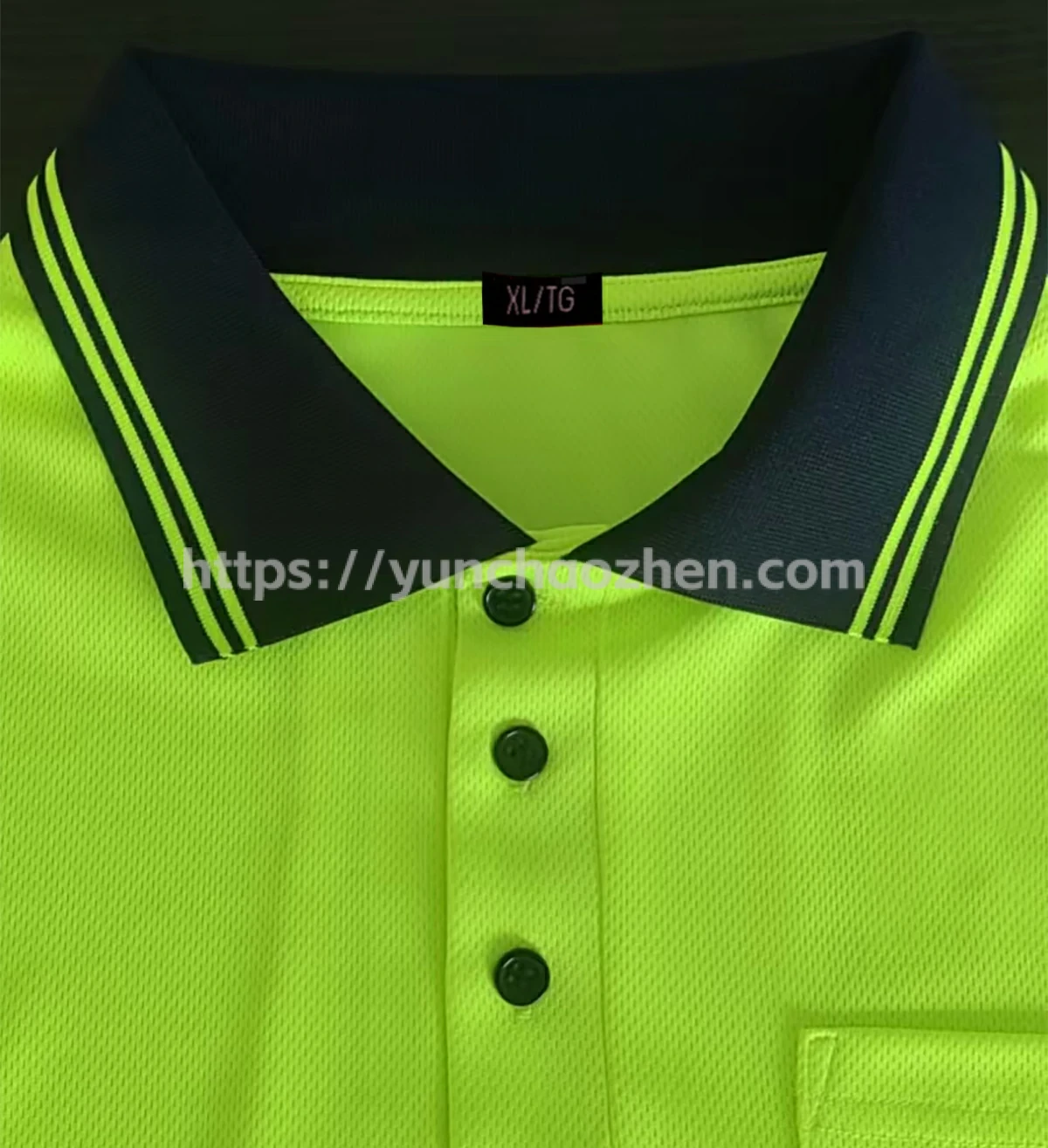 Class3 Contrast black backing HiVis Long Sleeve Polo Safety Shirt6