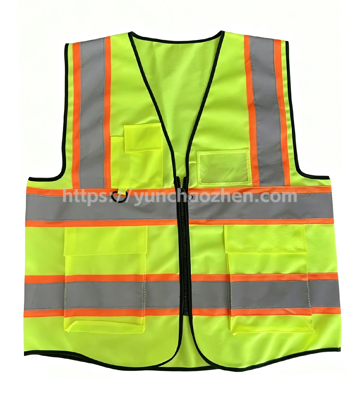Contrast Color Backing under reflective strip Safety Vest